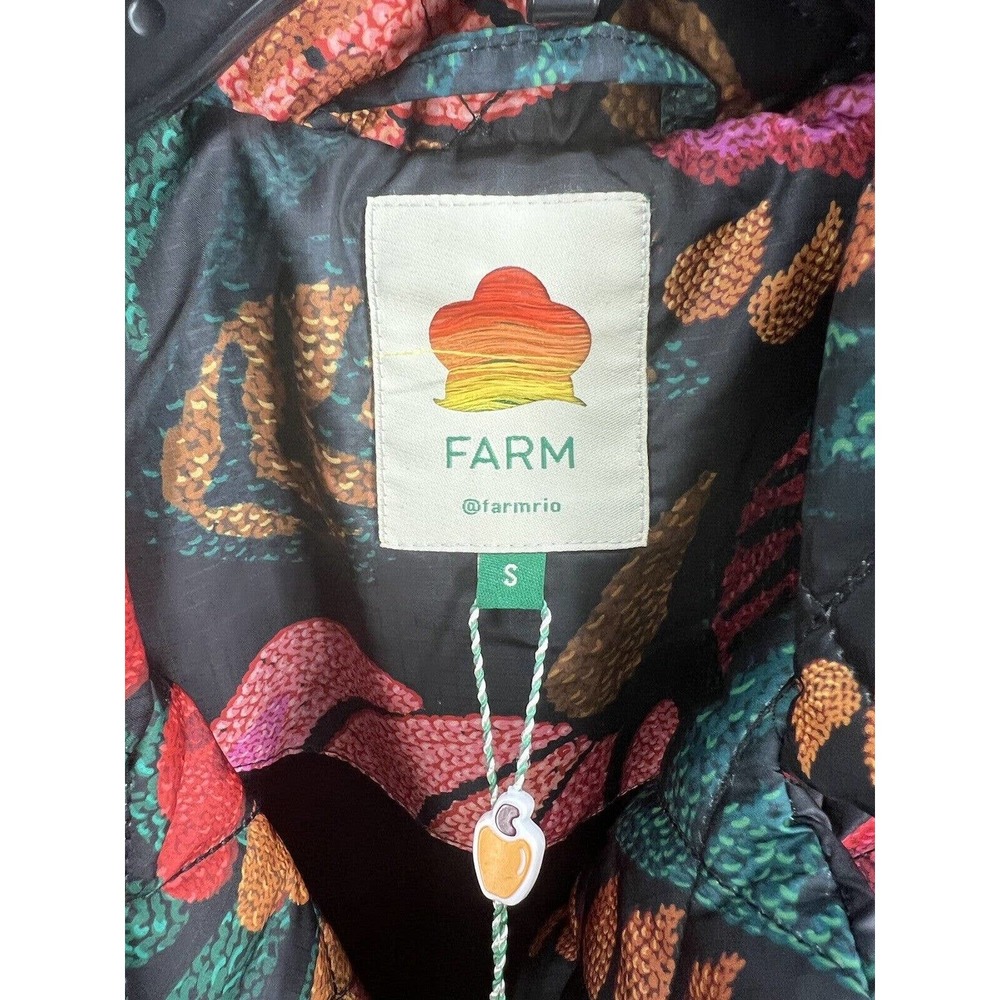 Farm Rio Flowerdoscopic Flower Belted Puffer Coat Size Small - Picture 9 of 11
